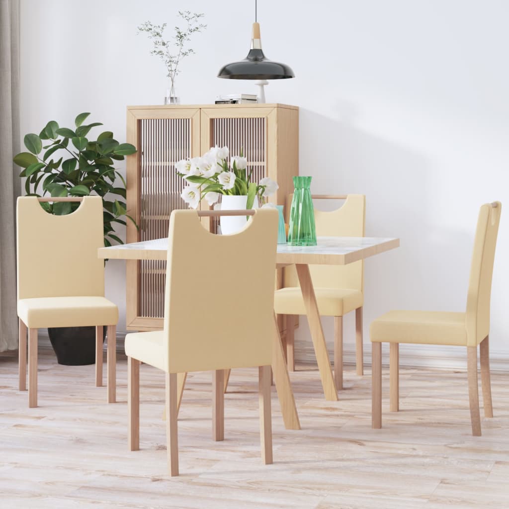 vidaXL Eetkamerstoelen 2 st stof lichtgrijs