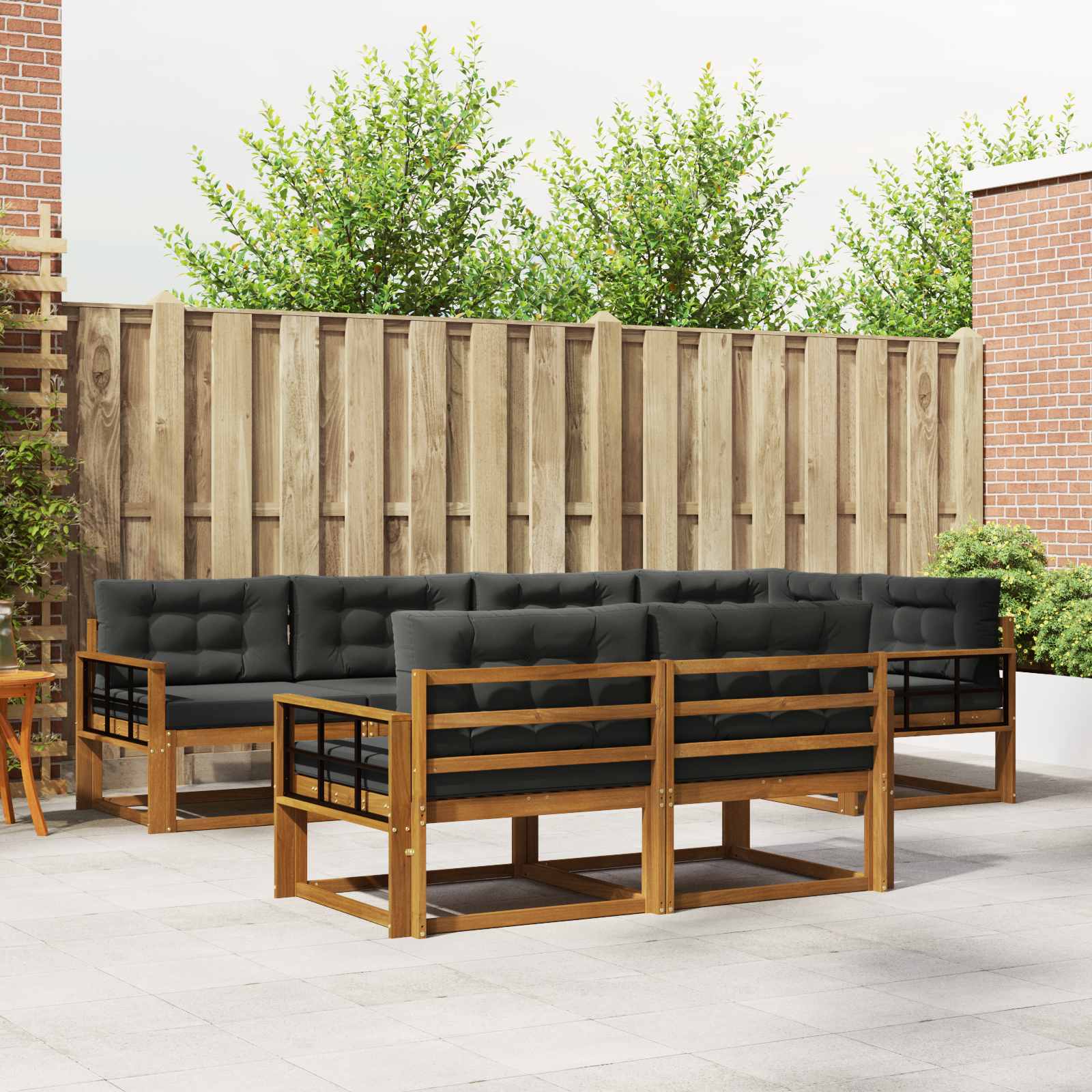 vidaXL Buiten bankenset 7 pcs Naturel Massief Acaciahout