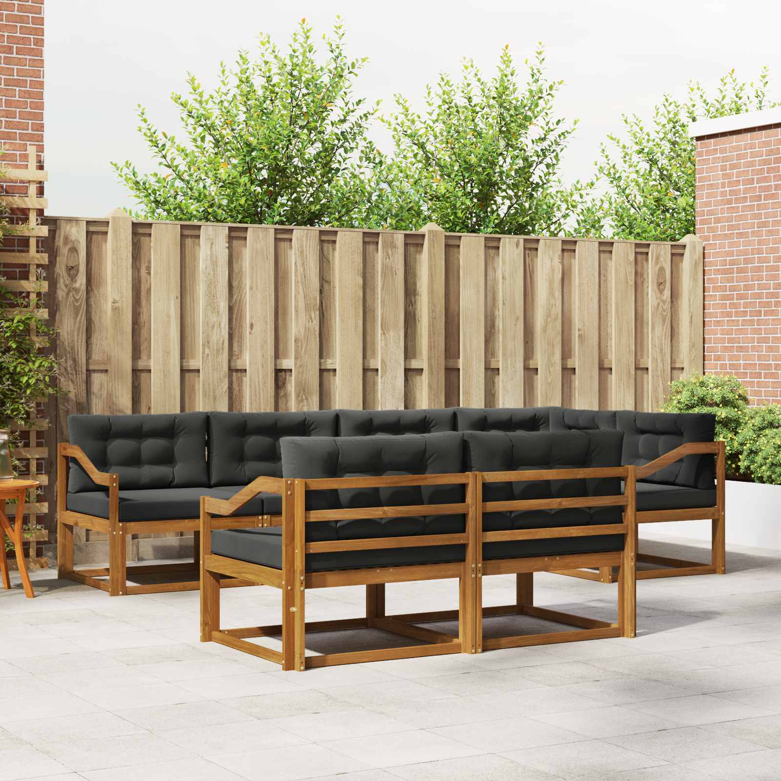 vidaXL Buiten bankenset 7 pcs Naturel Massief Acaciahout