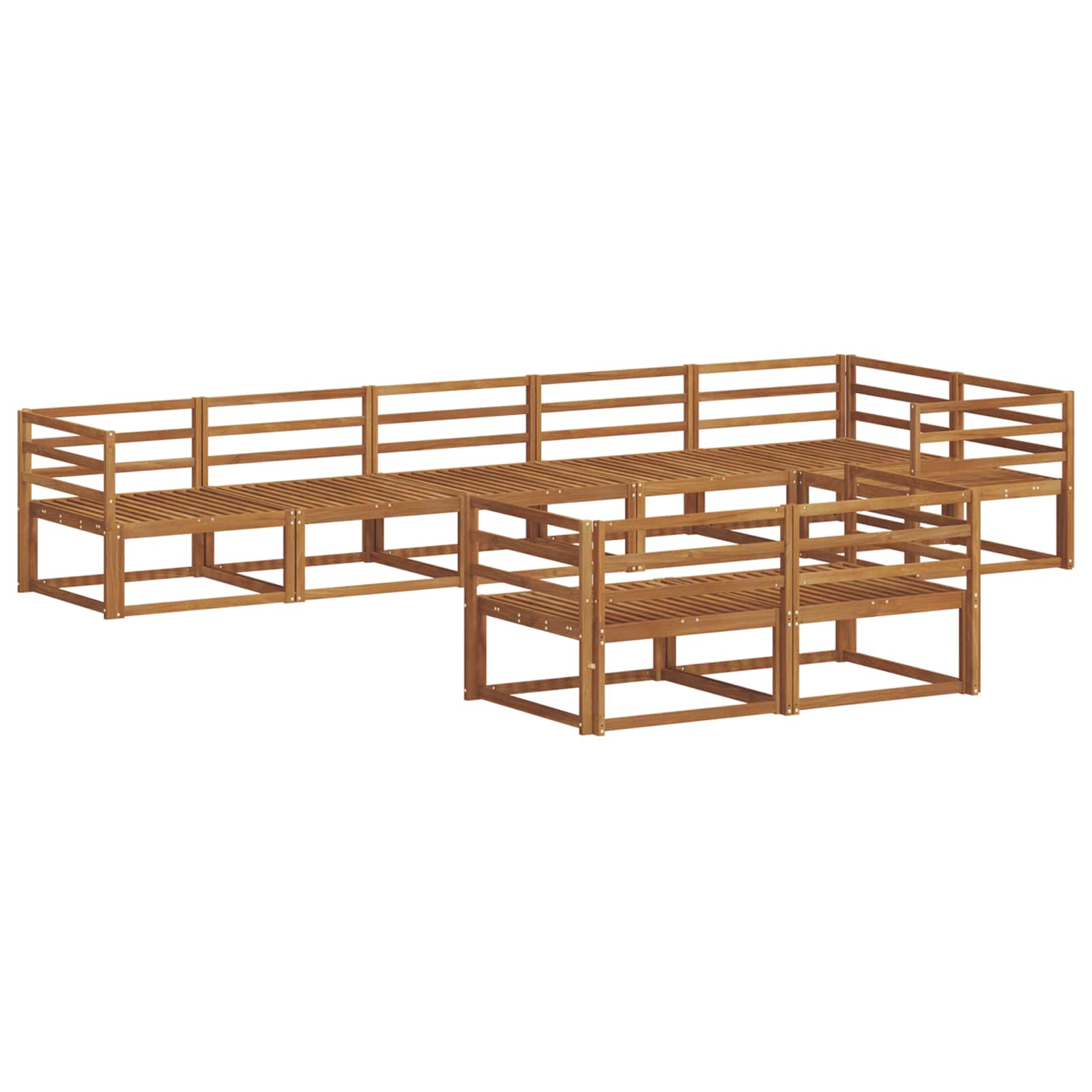vidaXL Buiten bankenset 8 pcs Naturel Massief Acaciahout