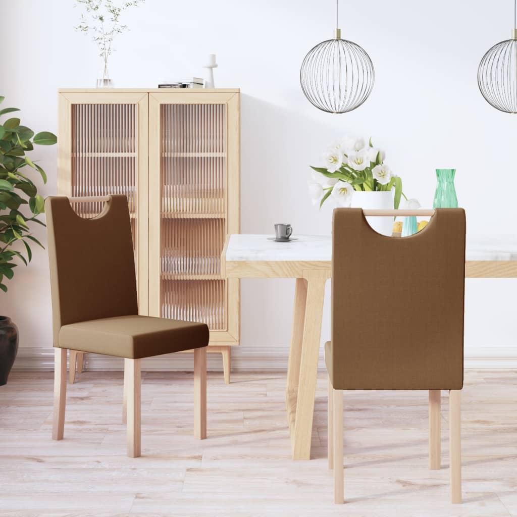 vidaXL Eetkamerstoelen 2 st stof lichtgrijs