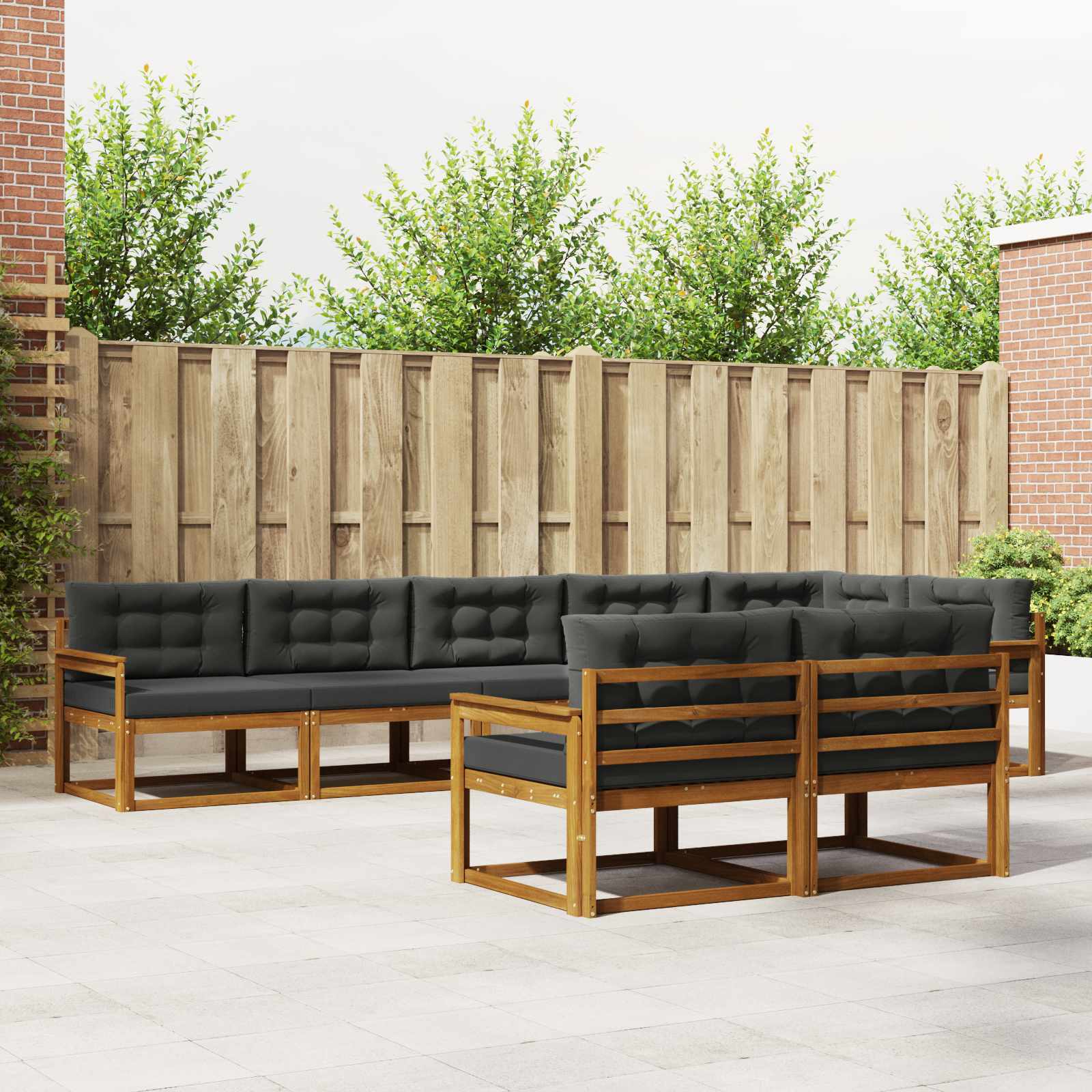 vidaXL Buiten bankenset 8 pcs Naturel Massief Acaciahout