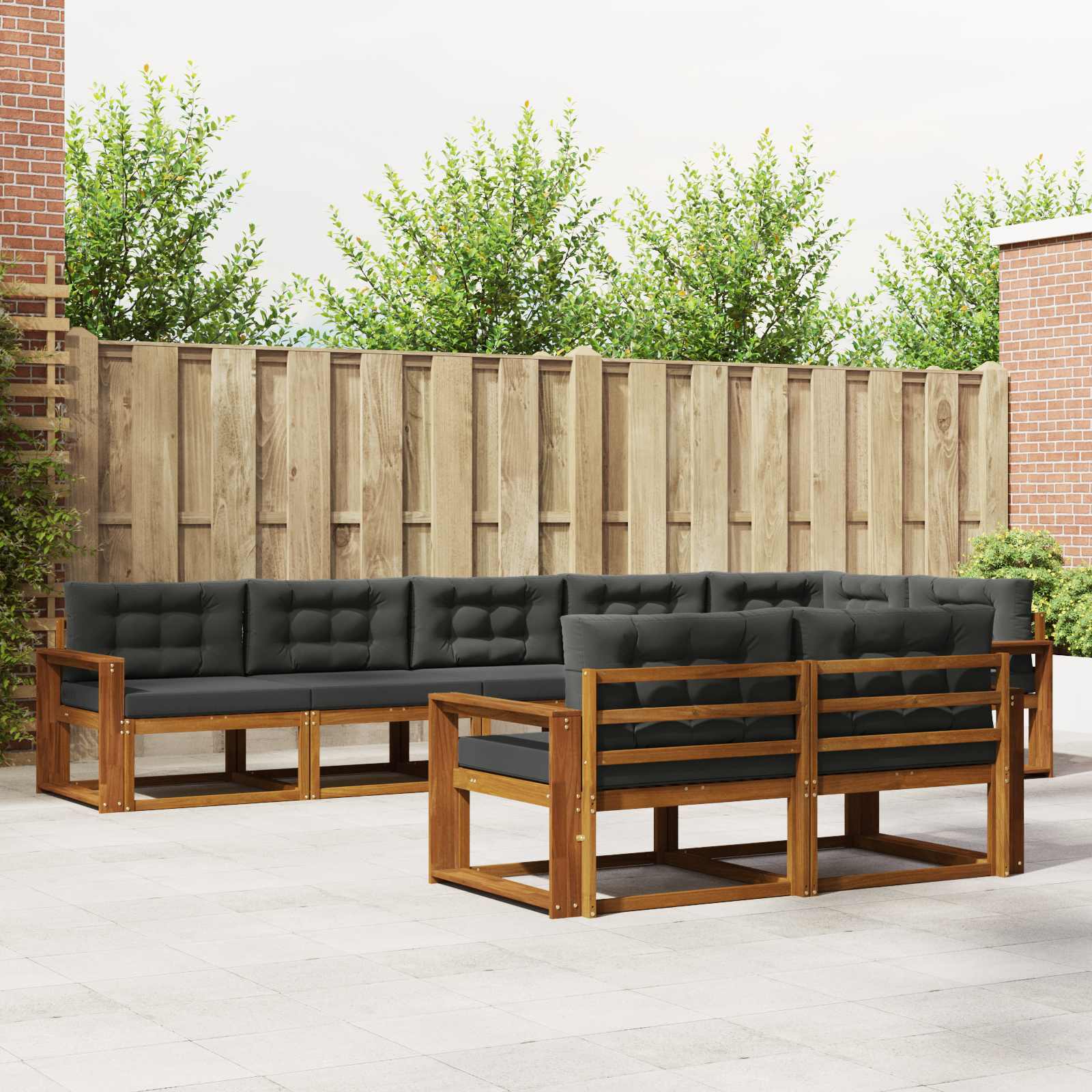 vidaXL Buiten bankenset 8 pcs Naturel Massief Acaciahout