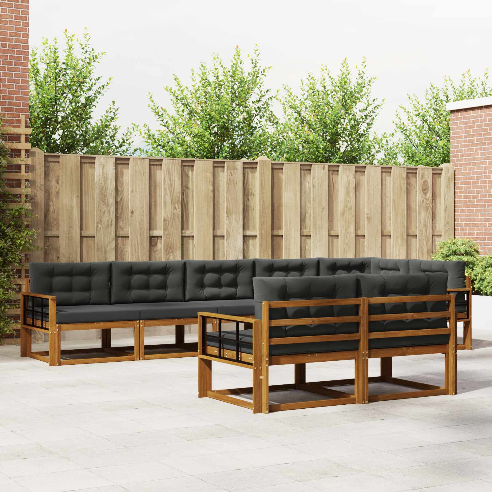 vidaXL Buiten bankenset 8 pcs Naturel Massief Acaciahout