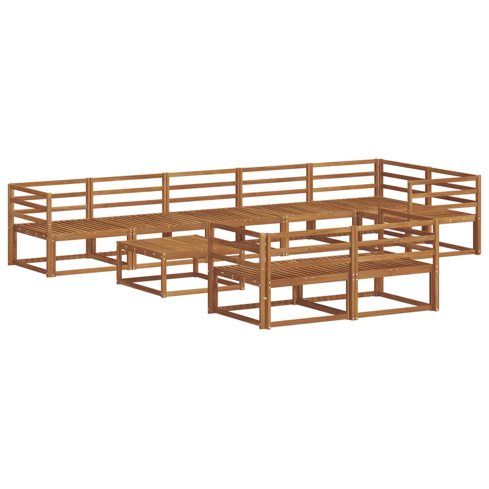 vidaXL Buiten bankenset 9 pcs Naturel Massief Acaciahout