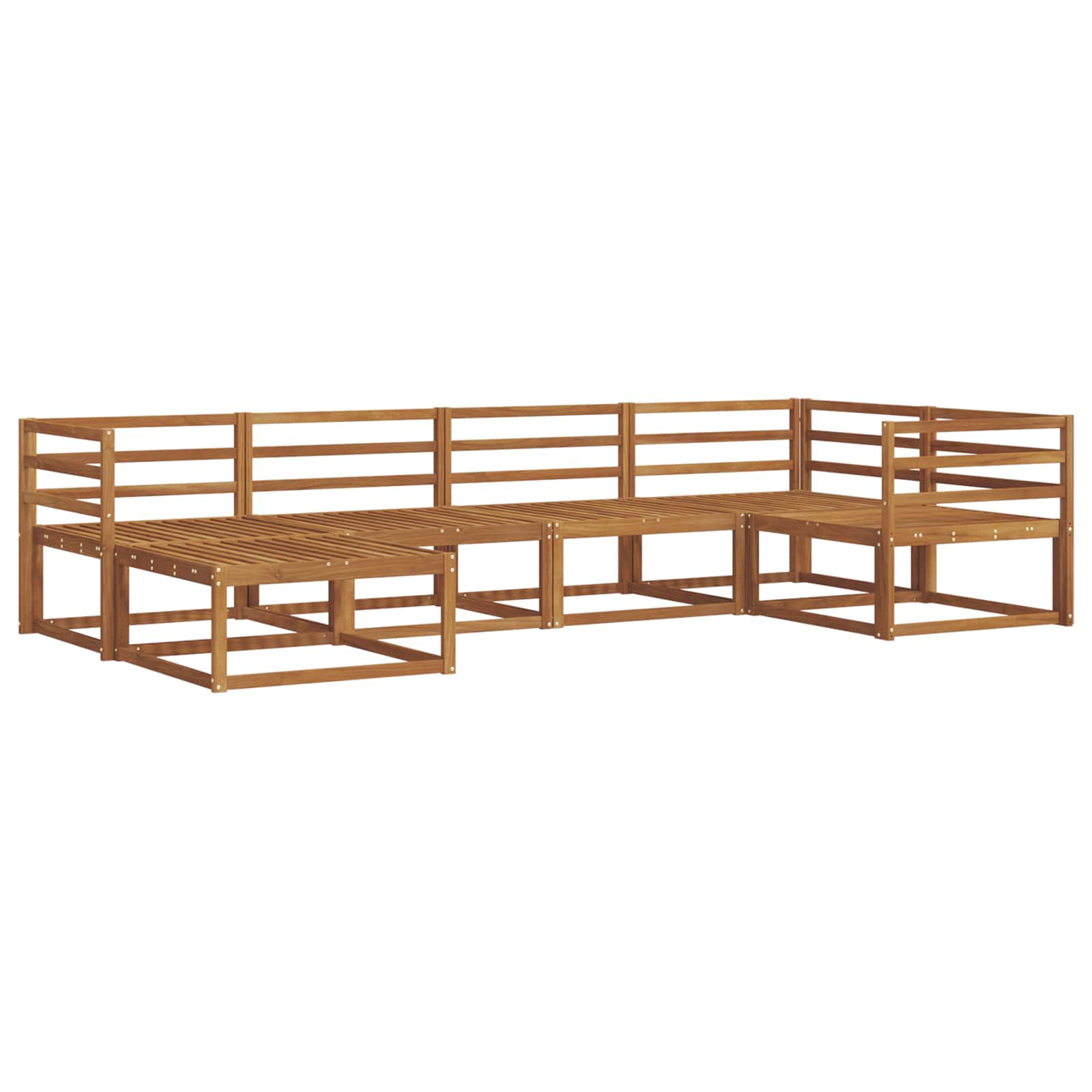vidaXL Buiten bankenset 6 pcs Naturel Massief Acaciahout