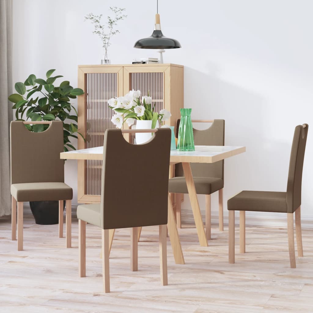 vidaXL Eetkamerstoelen 2 st stof lichtgrijs
