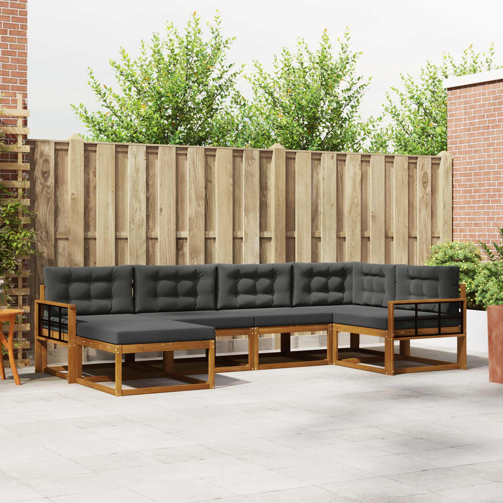 vidaXL Buiten bankenset 6 pcs Naturel Massief Acaciahout