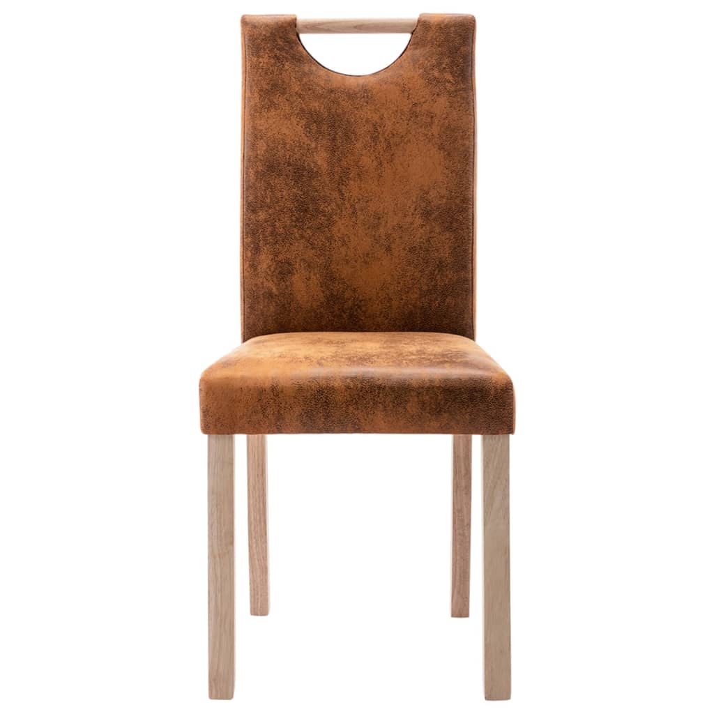 vidaXL Eetkamerstoelen 2 st kunstsuède bruin