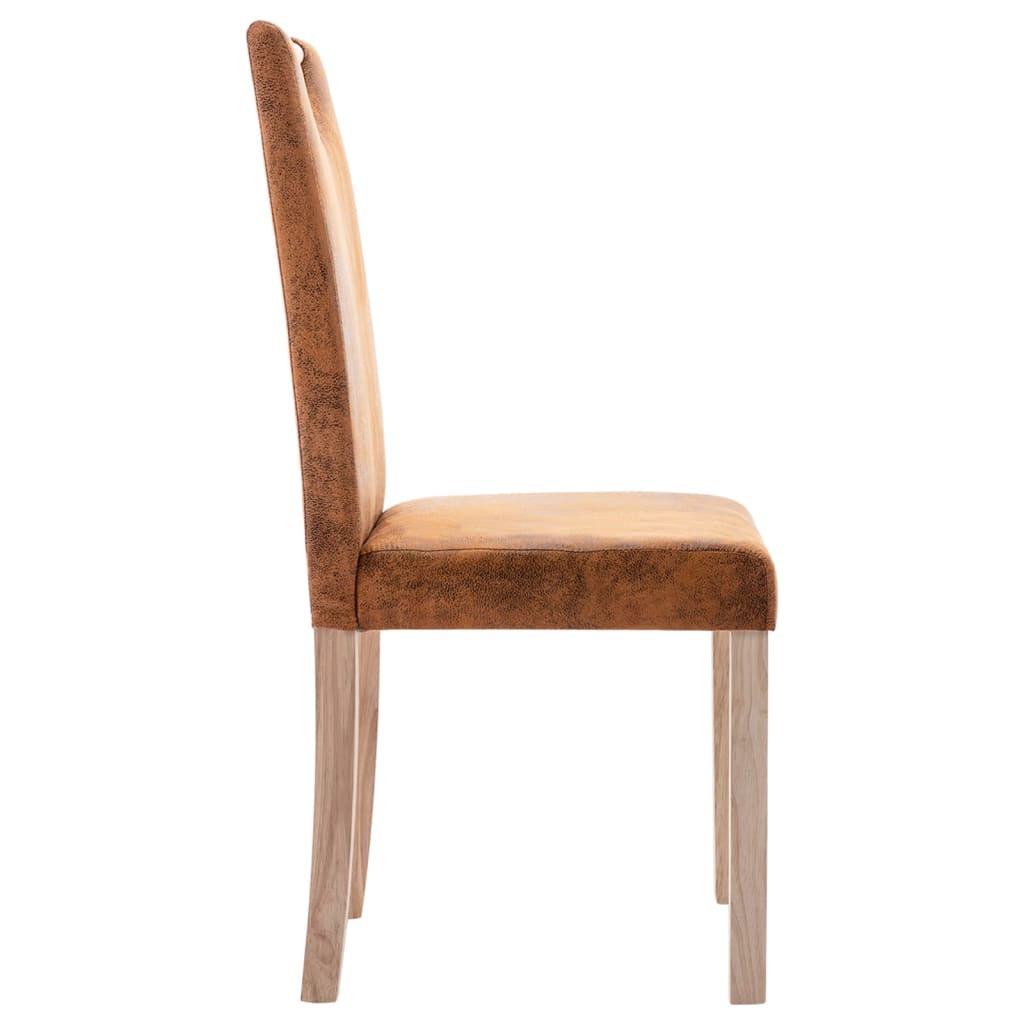 vidaXL Eetkamerstoelen 2 st kunstsuède bruin