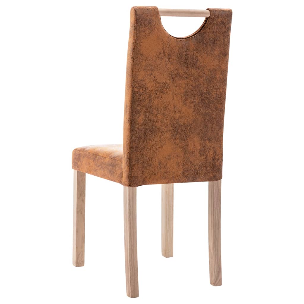 vidaXL Eetkamerstoelen 2 st kunstsuède bruin