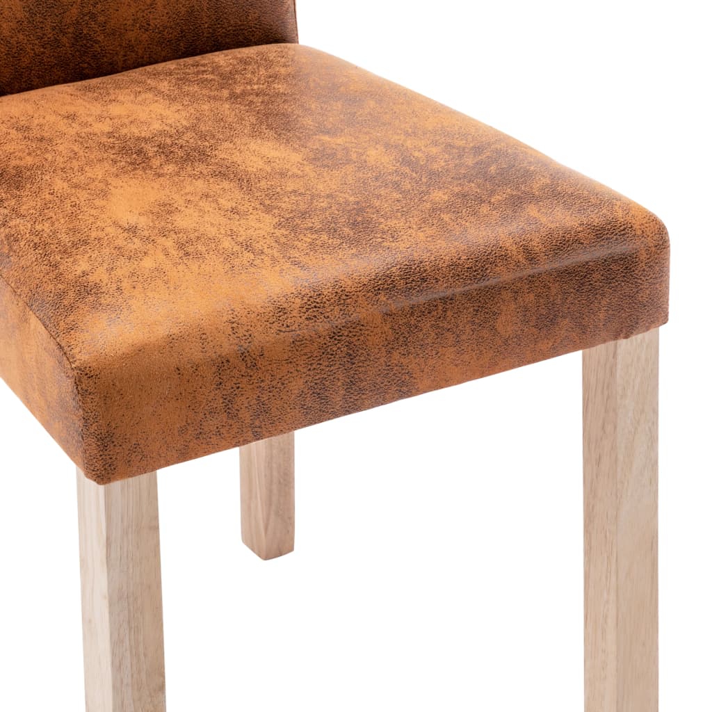 vidaXL Eetkamerstoelen 2 st kunstsuède bruin