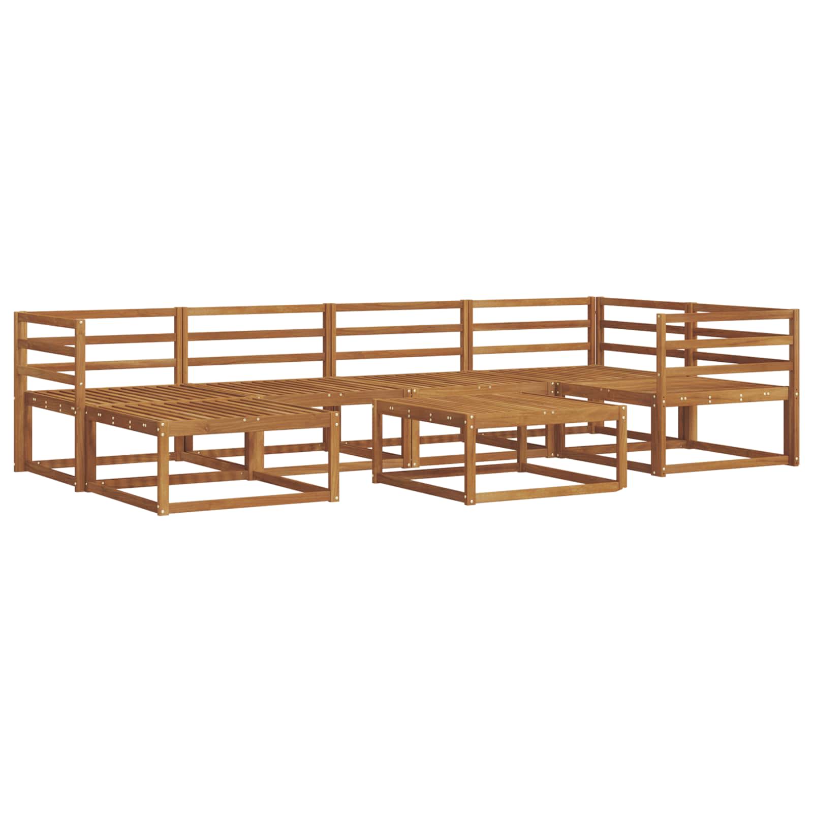 vidaXL Buiten bankenset 7 pcs Naturel Massief Acaciahout