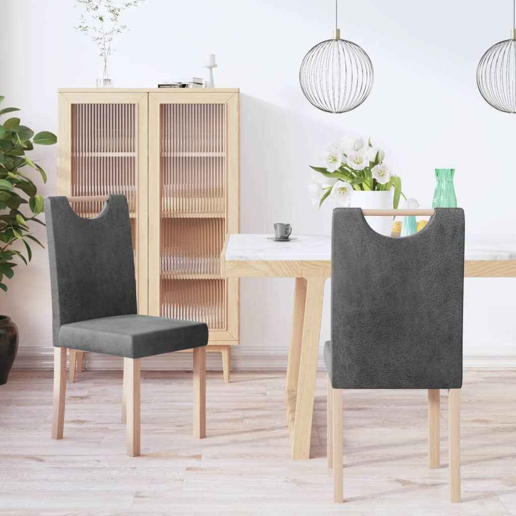 vidaXL Eetkamerstoelen 2 st kunstsuède bruin