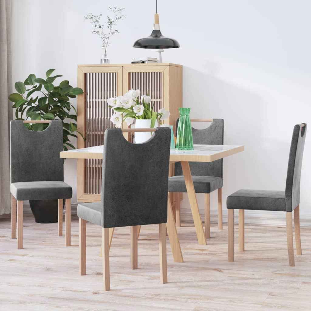 vidaXL Eetkamerstoelen 2 st kunstsuède bruin