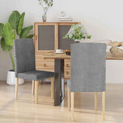 vidaXL Eetkamerstoelen 2 st stof lichtgrijs