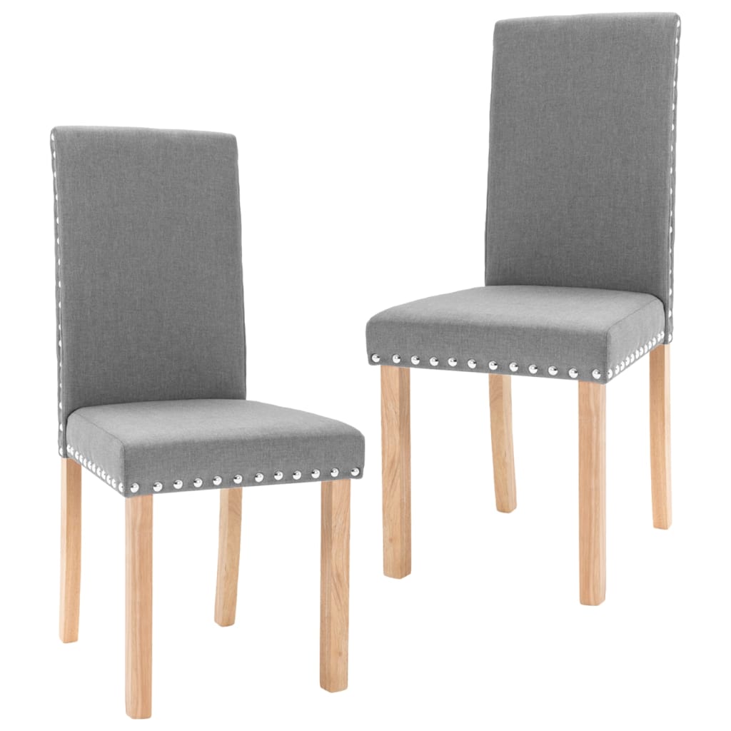 vidaXL Eetkamerstoelen 2 st stof lichtgrijs