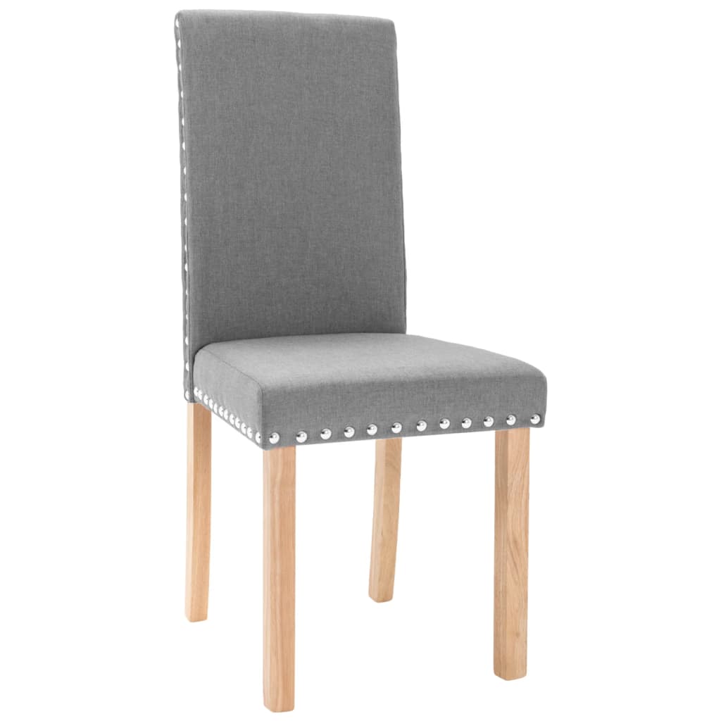 vidaXL Eetkamerstoelen 2 st stof lichtgrijs