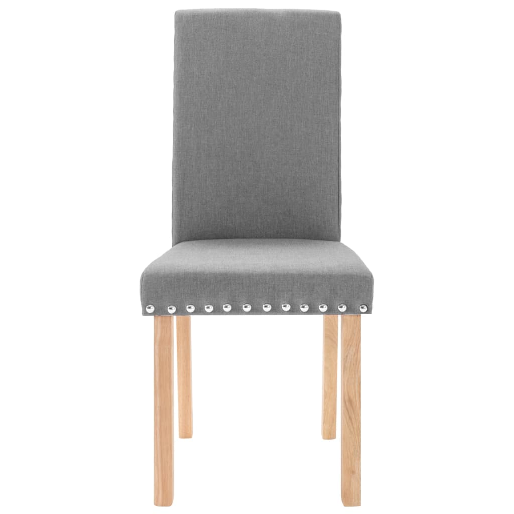 vidaXL Eetkamerstoelen 2 st stof lichtgrijs