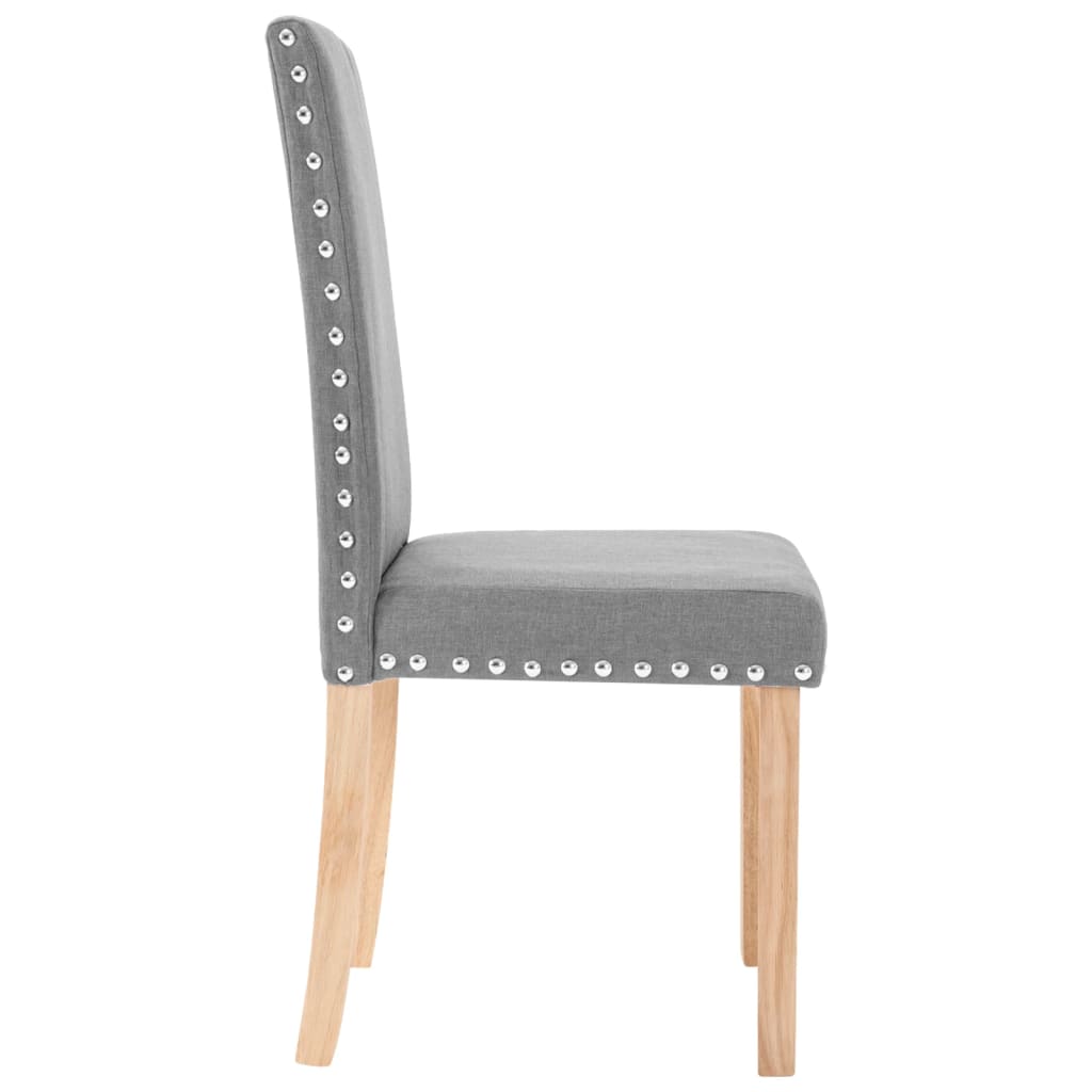vidaXL Eetkamerstoelen 2 st stof lichtgrijs