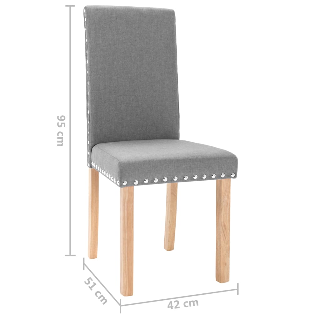vidaXL Eetkamerstoelen 2 st stof lichtgrijs