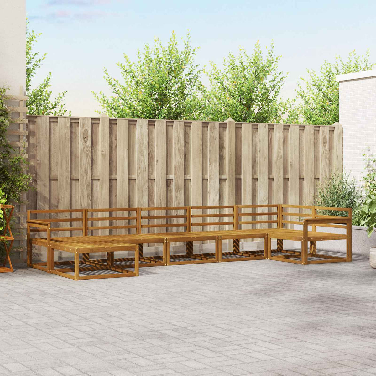 vidaXL Buiten bankenset 7 pcs Naturel Massief Acaciahout