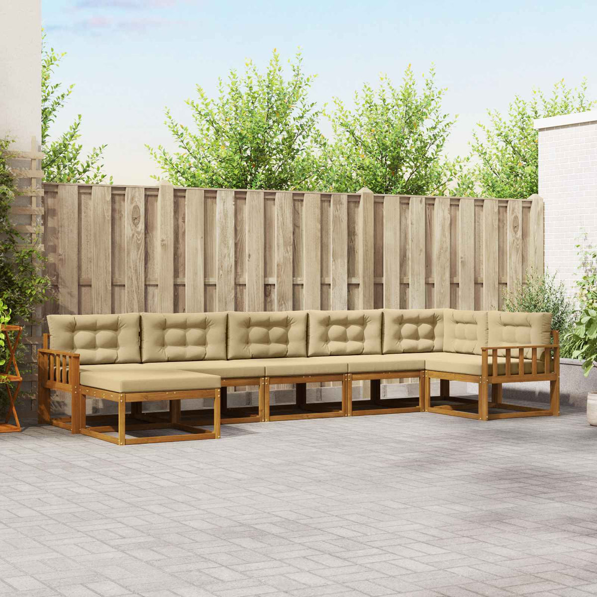 vidaXL Buiten bankenset 7 pcs Naturel Massief Acaciahout