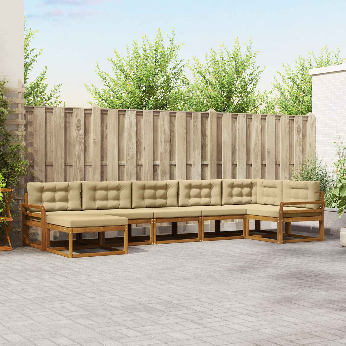 vidaXL Buiten bankenset 7 pcs Naturel Massief Acaciahout