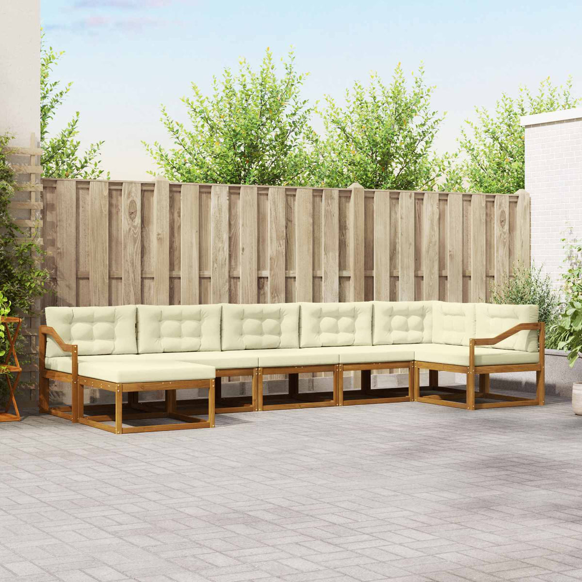 vidaXL Buiten bankenset 7 pcs Naturel Massief Acaciahout
