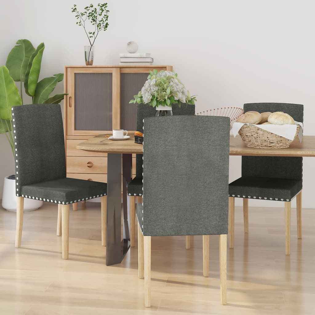 vidaXL Eetkamerstoelen 2 st stof lichtgrijs
