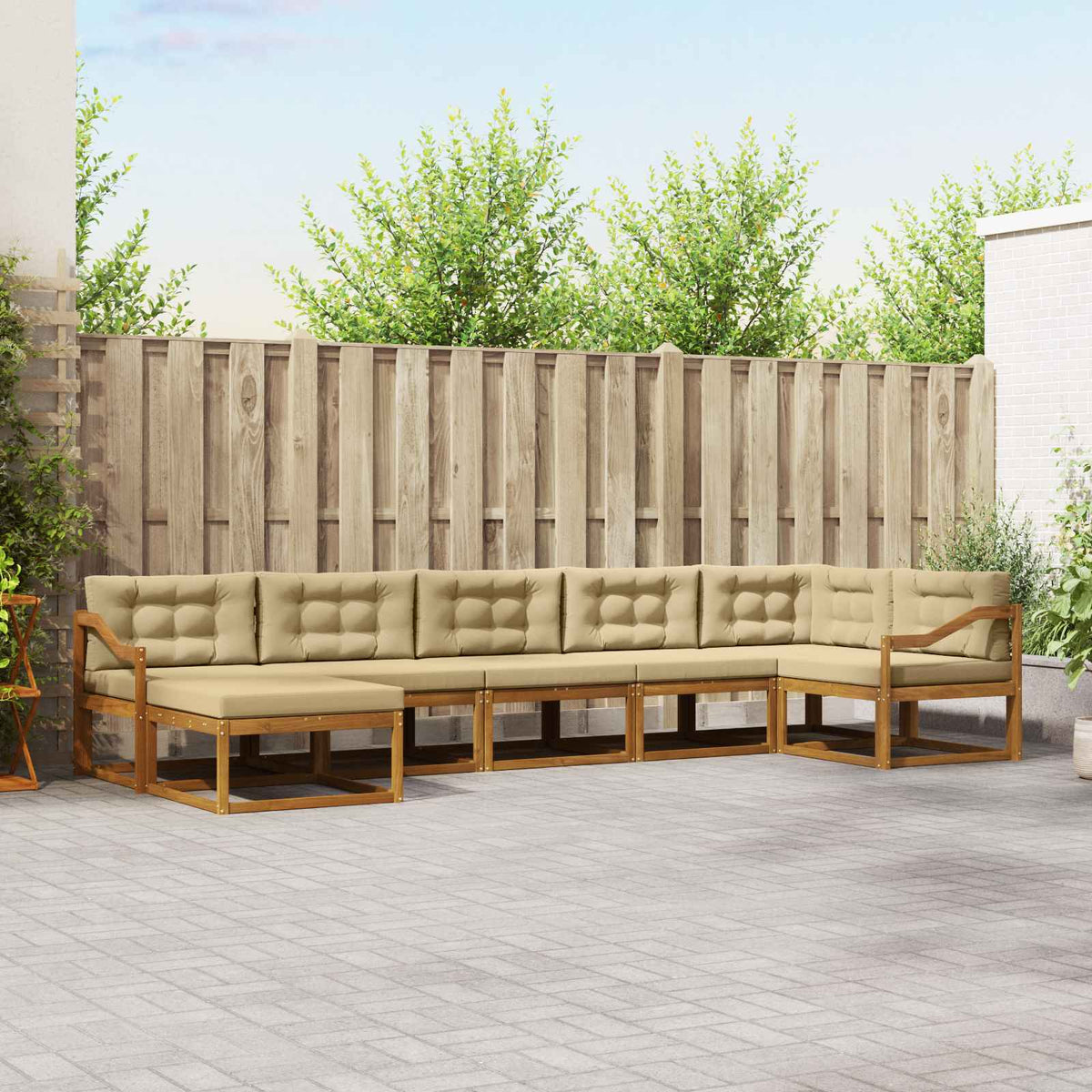 vidaXL Buiten bankenset 7 pcs Naturel Massief Acaciahout