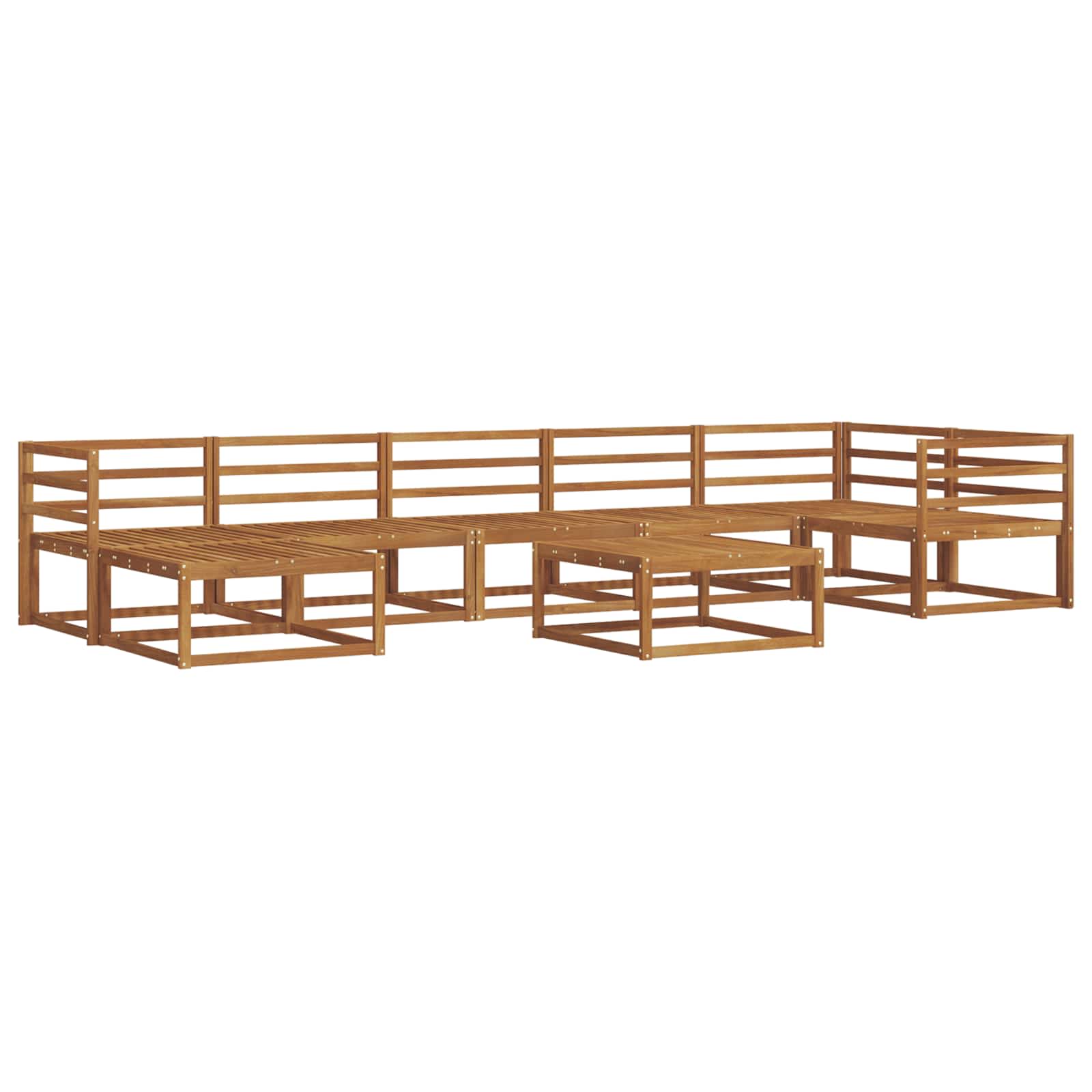 vidaXL Buiten bankenset 8 pcs Naturel Massief Acaciahout