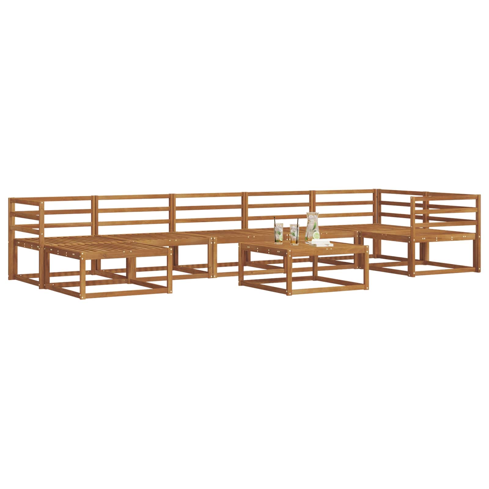 vidaXL Buiten bankenset 8 pcs Naturel Massief Acaciahout