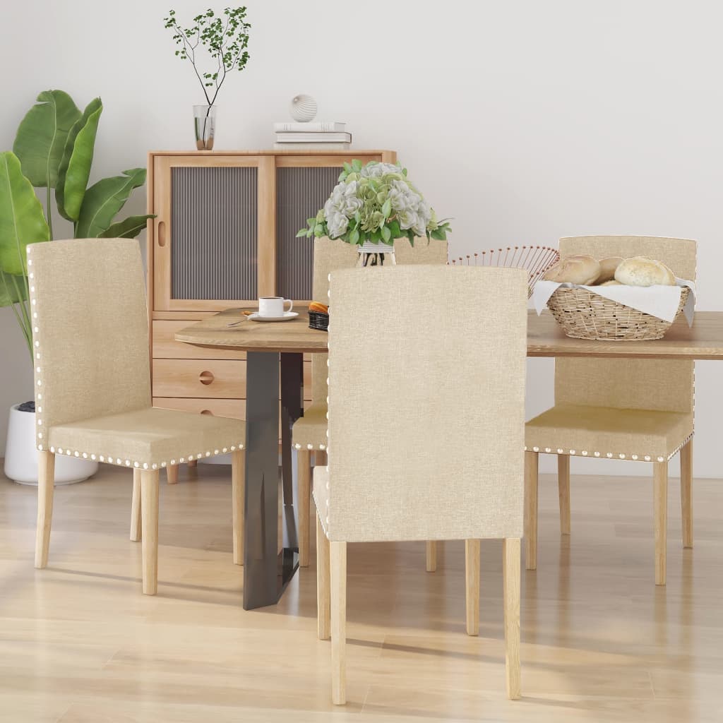 vidaXL Eetkamerstoelen 2 st stof lichtgrijs