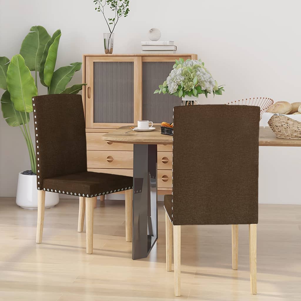 vidaXL Eetkamerstoelen 2 st stof lichtgrijs