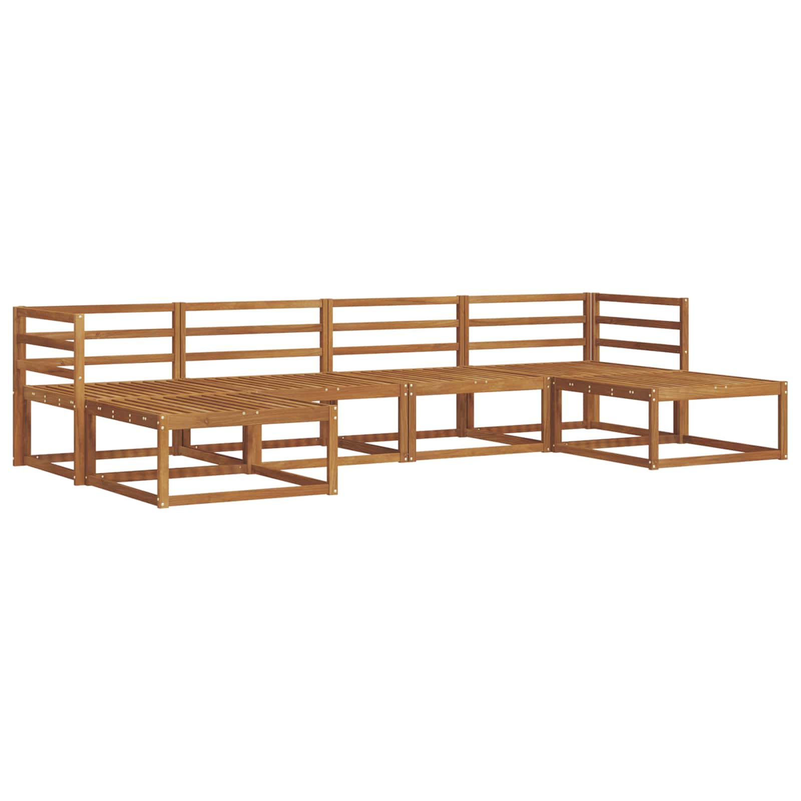 vidaXL Buiten bankenset 6 pcs Naturel Massief Acaciahout