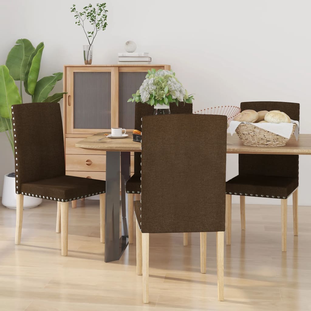 vidaXL Eetkamerstoelen 2 st stof lichtgrijs