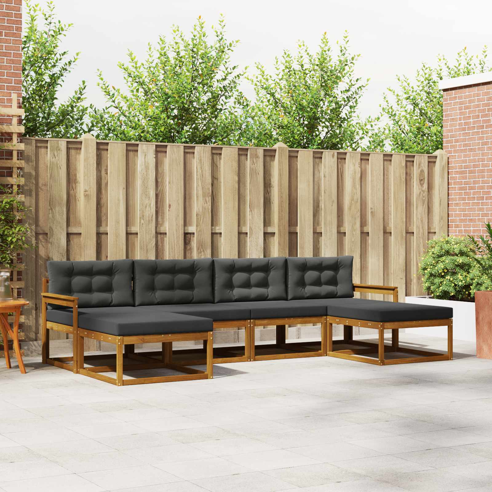 vidaXL Buiten bankenset 6 pcs Naturel Massief Acaciahout