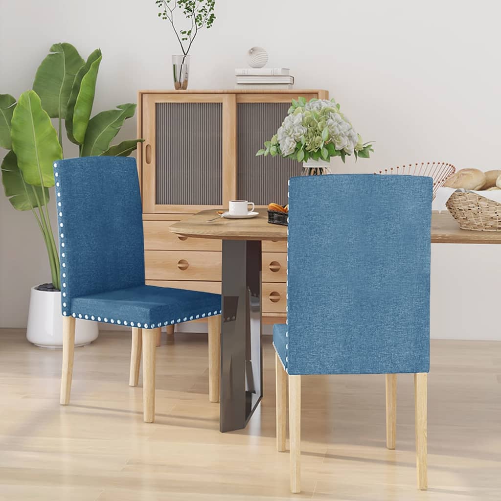 vidaXL Eetkamerstoelen 2 st stof lichtgrijs