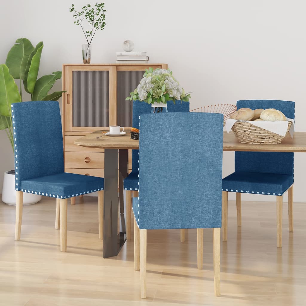 vidaXL Eetkamerstoelen 2 st stof lichtgrijs
