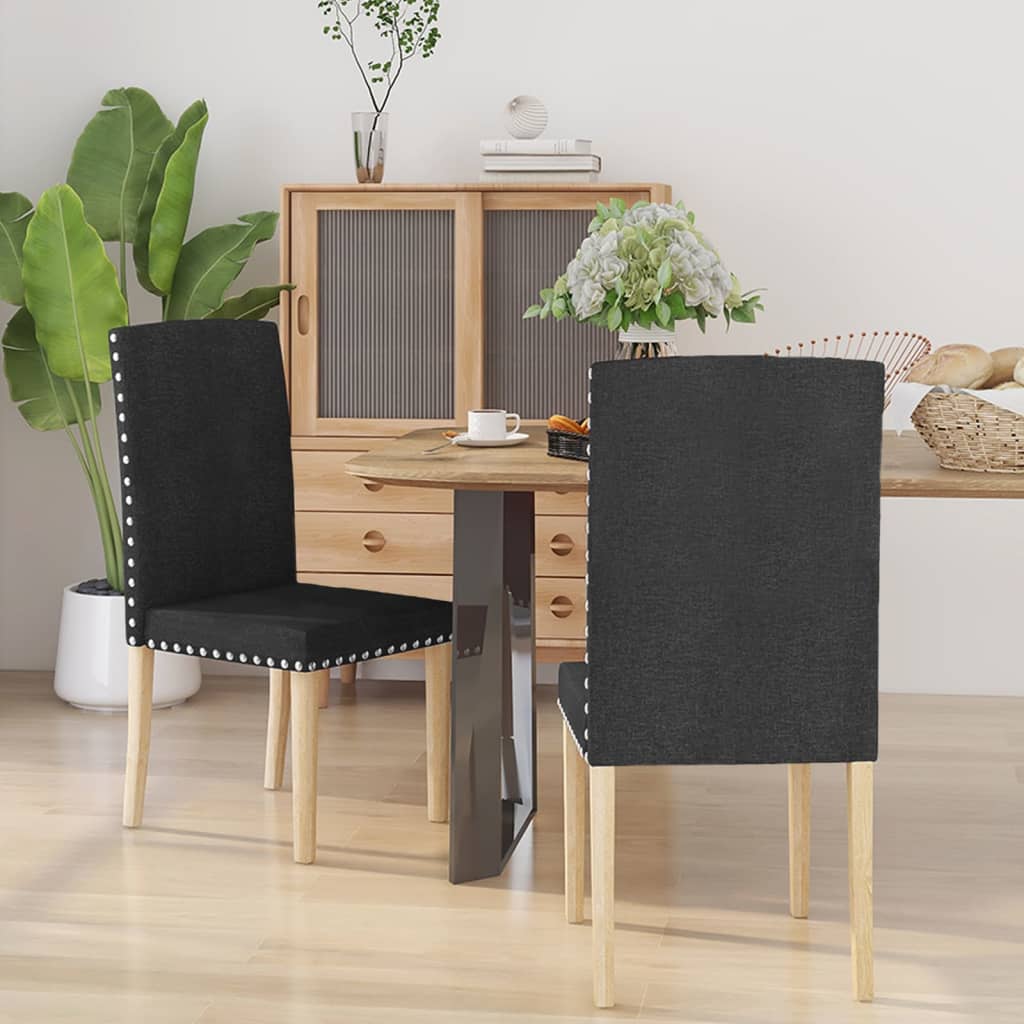 vidaXL Eetkamerstoelen 2 st stof lichtgrijs