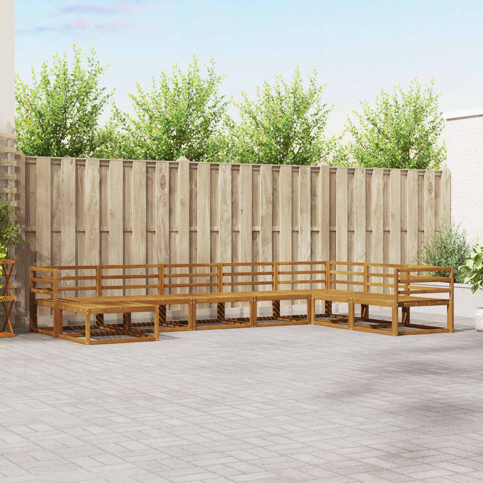 vidaXL Buiten bankenset 8 pcs Naturel Massief Acaciahout