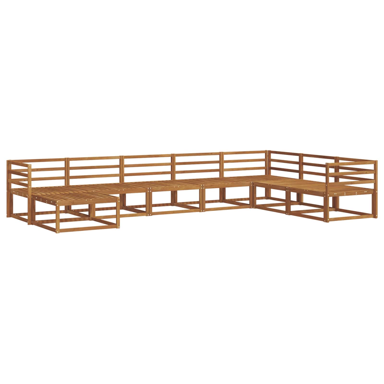 vidaXL Buiten bankenset 8 pcs Naturel Massief Acaciahout