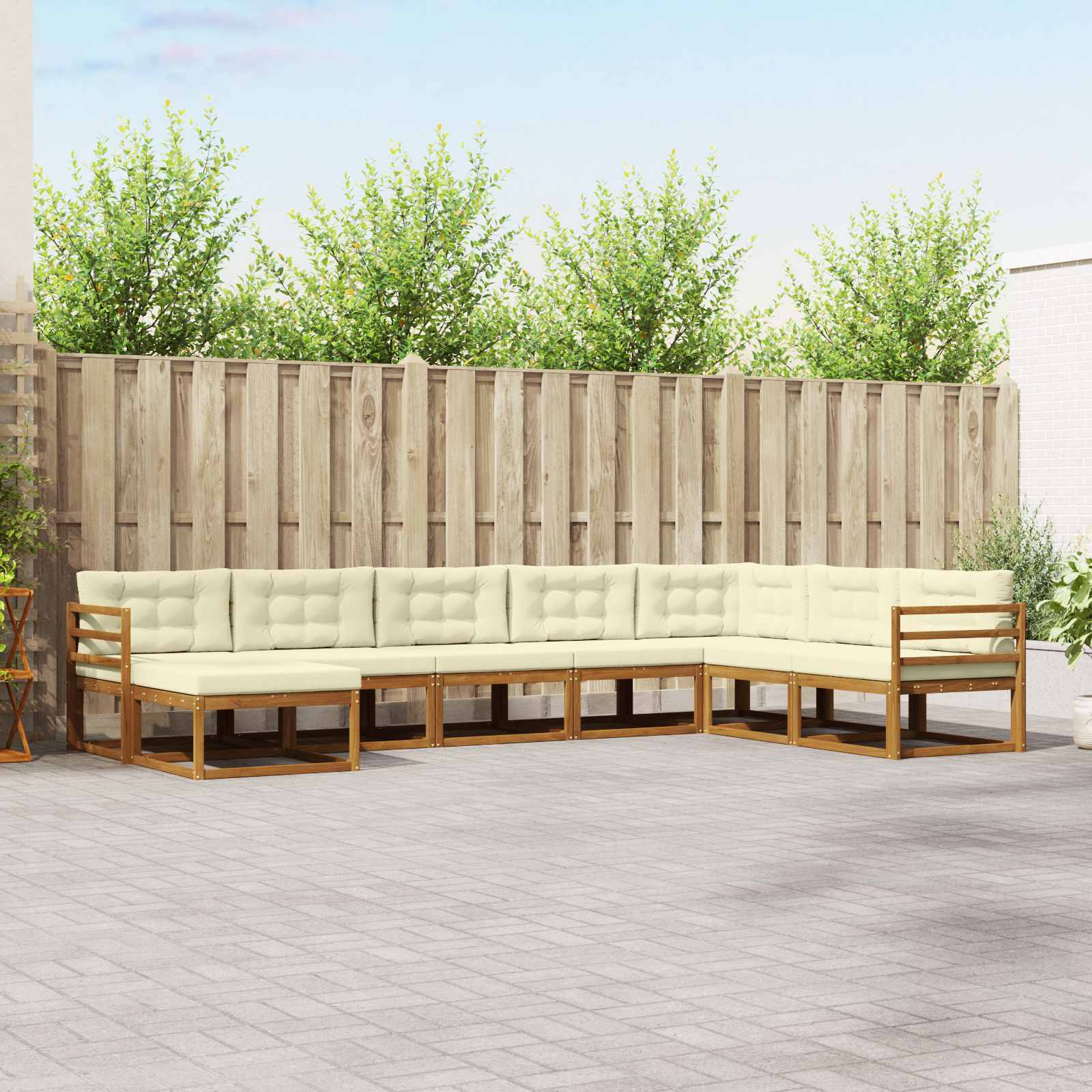 vidaXL Buiten bankenset 8 pcs Naturel Massief Acaciahout