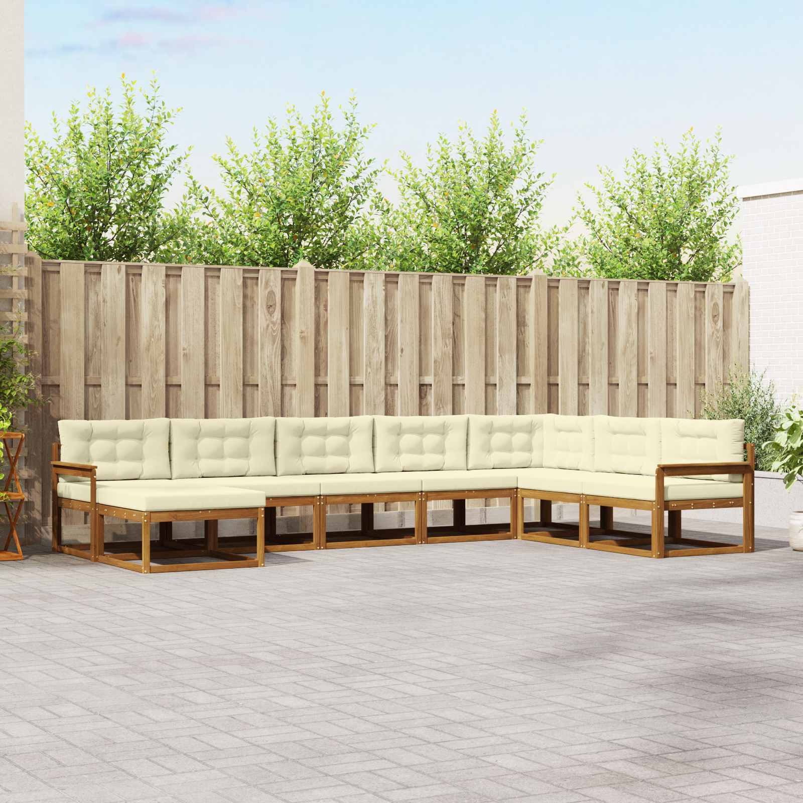 vidaXL Buiten bankenset 8 pcs Naturel Massief Acaciahout