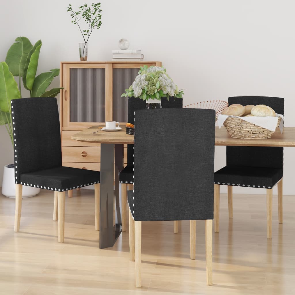 vidaXL Eetkamerstoelen 2 st stof lichtgrijs