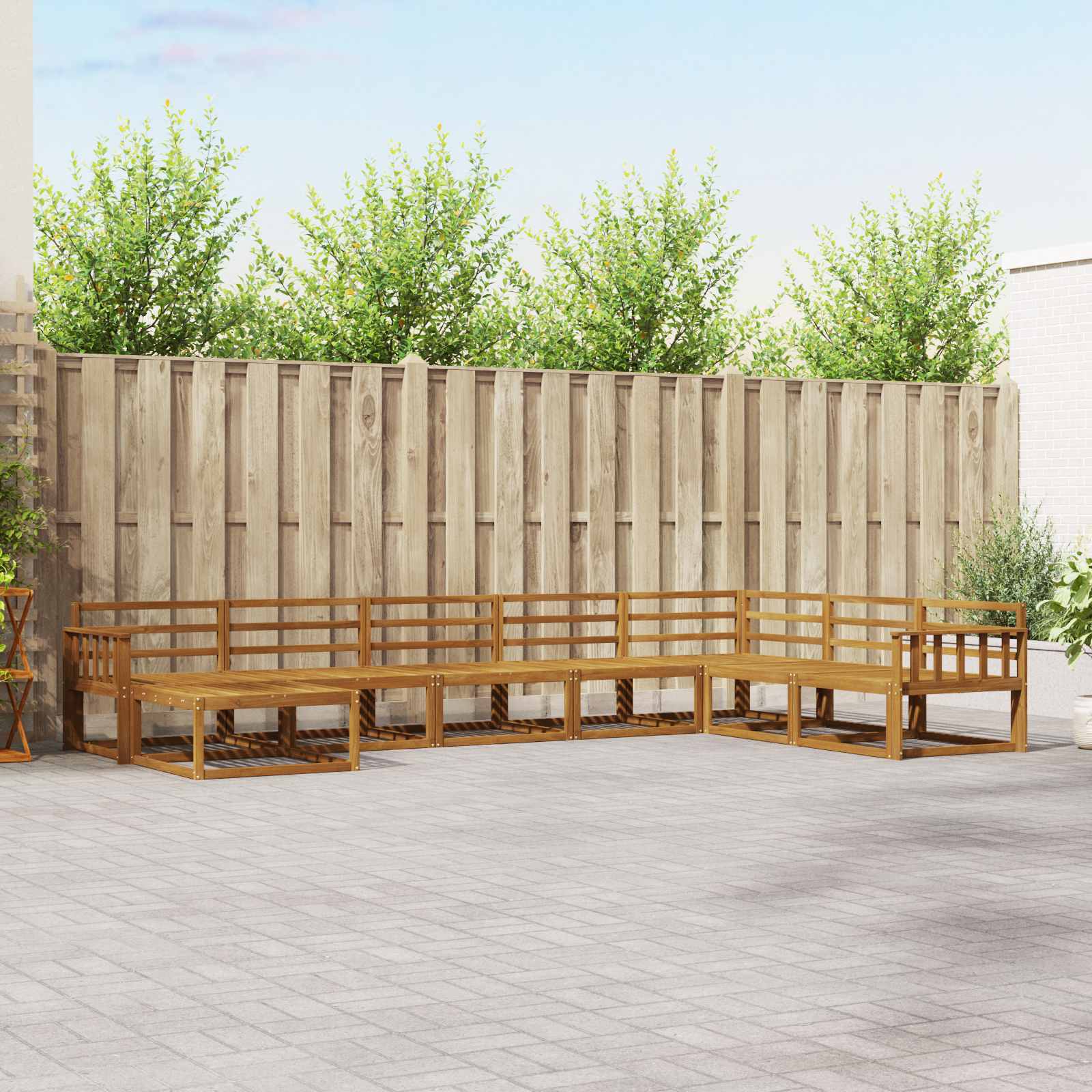 vidaXL Buiten bankenset 8 pcs Naturel Massief Acaciahout