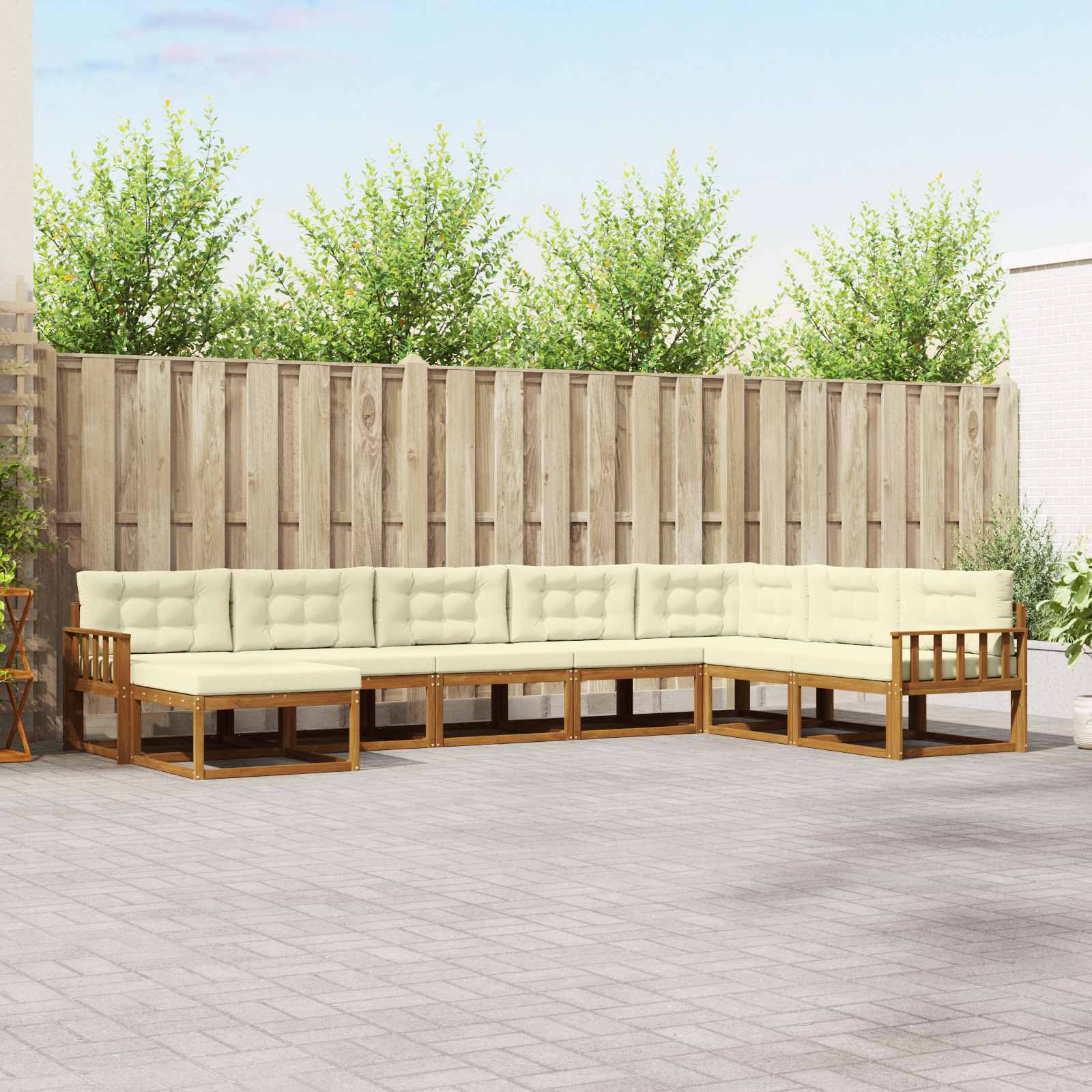 vidaXL Buiten bankenset 8 pcs Naturel Massief Acaciahout