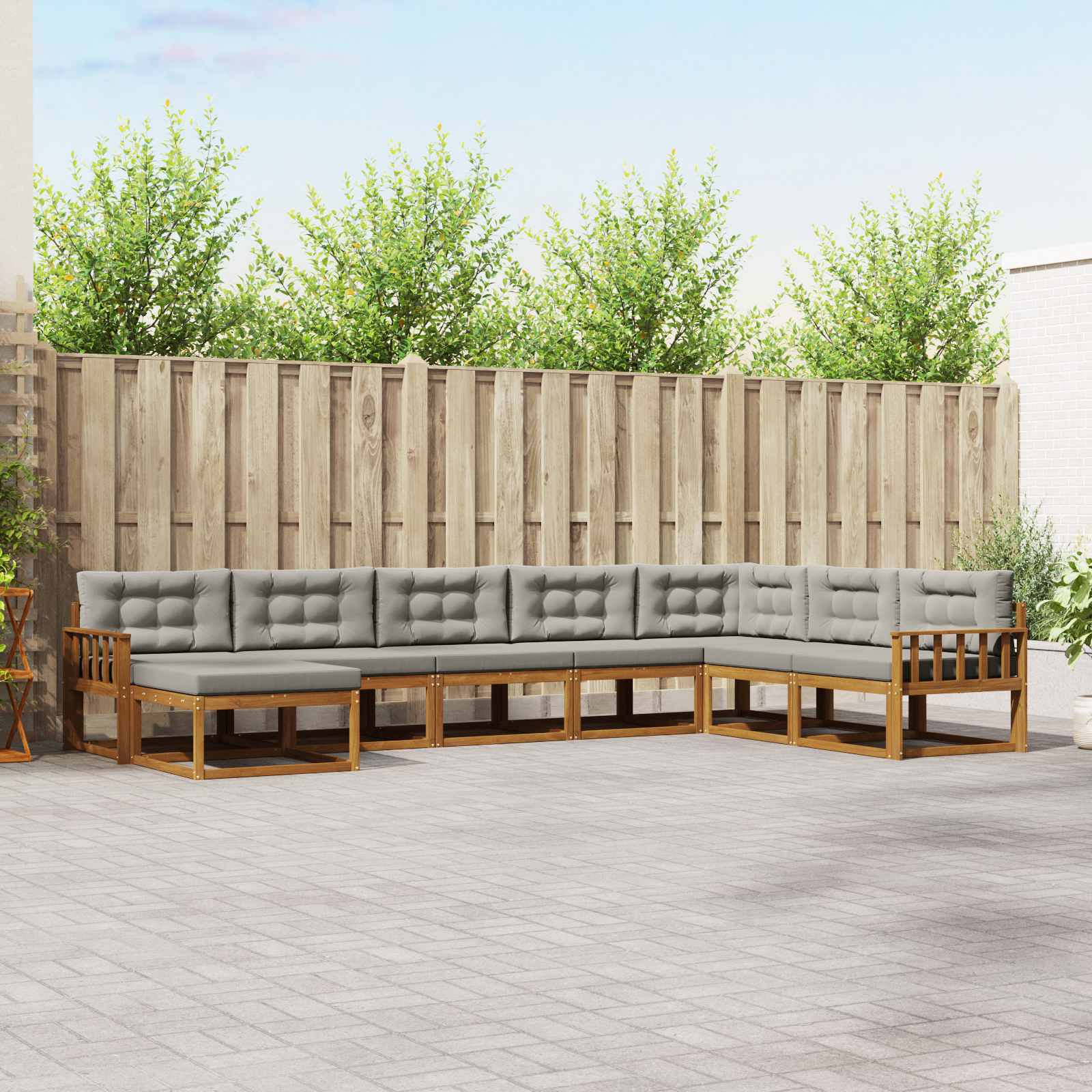 vidaXL Buiten bankenset 8 pcs Naturel Massief Acaciahout