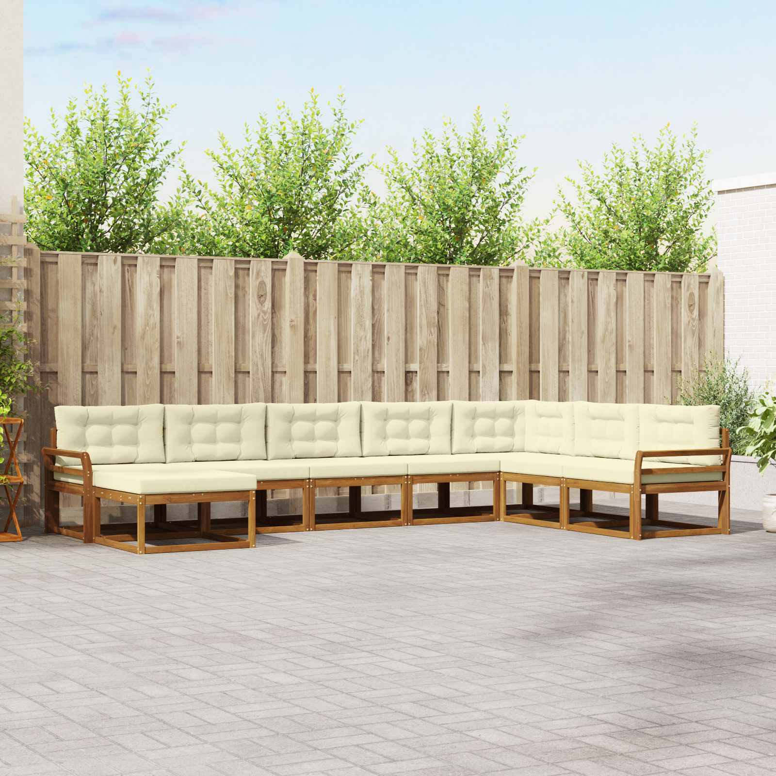 vidaXL Buiten bankenset 8 pcs Naturel Massief Acaciahout